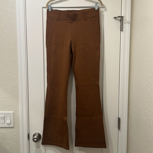 Betabrand Classic Dress Pant Yoga Pant Bootcut Color Nutmeg Size Medium Comfy - Picture 2 of 5